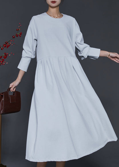 Sky Blue Oversized Exra Large Hem Cotton Dress Spring