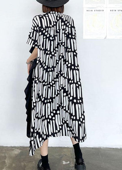 Ruffles Patchwork Button Down Ankle Dress