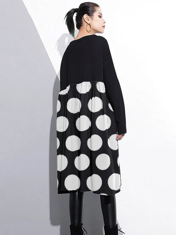 Stylish Black Cotton Shift Dress Cotton Clothing Dress High Waist Patchwork Cotton Dress