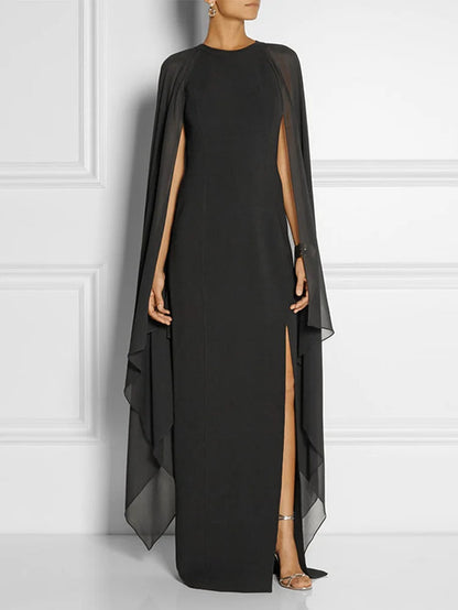 Thigh Split Hem Cloak Sleeve Maxi Dress Summer