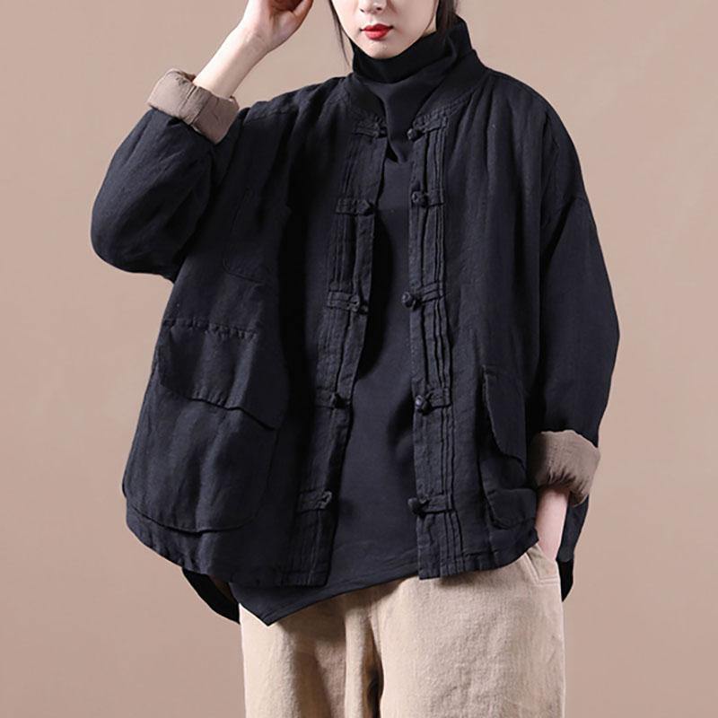 Orange Linen Jacket Short Coat