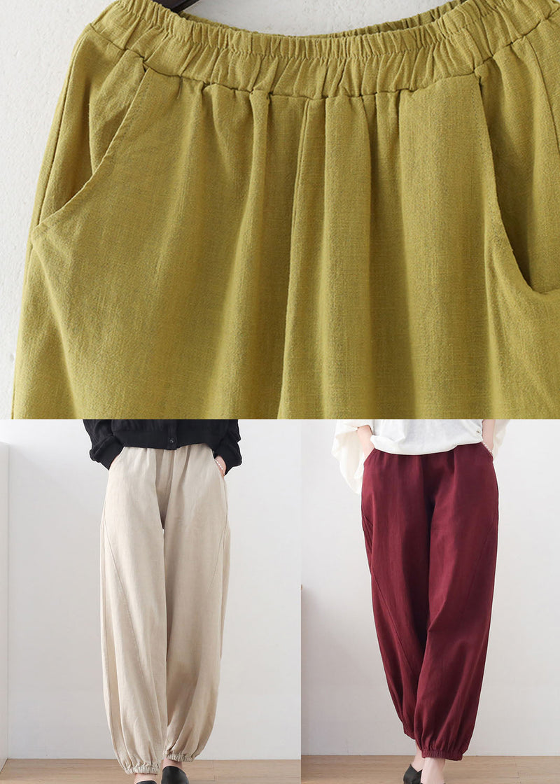 Linen Colour Loose Linen Lantern Pants Draping Summer