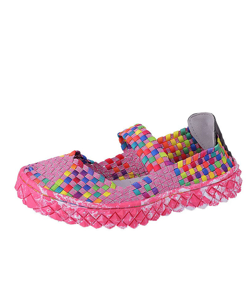Splicing Flat Shoes for Rose Knit Fabric