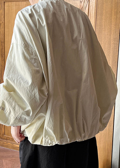 Organic Apricot Pockets Patchwork Coat Long Sleeve