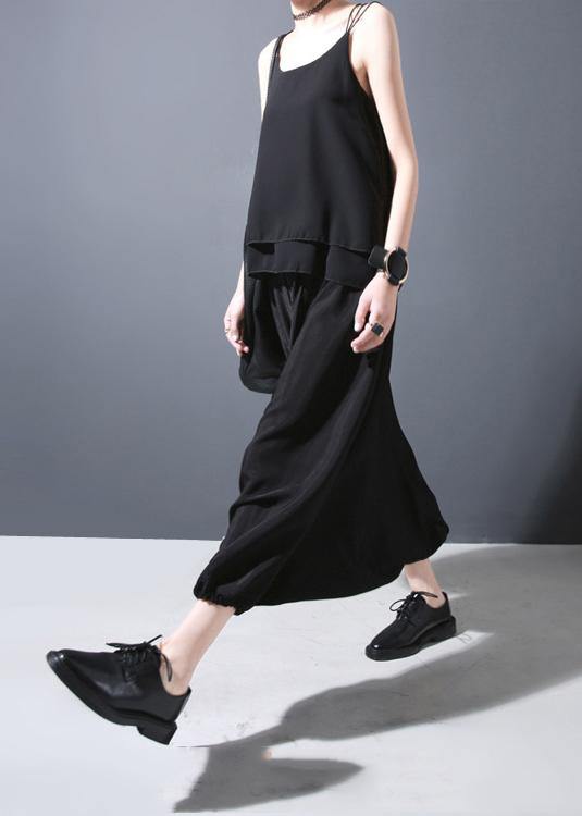 New Black Loose Low Crotch Harem Pants