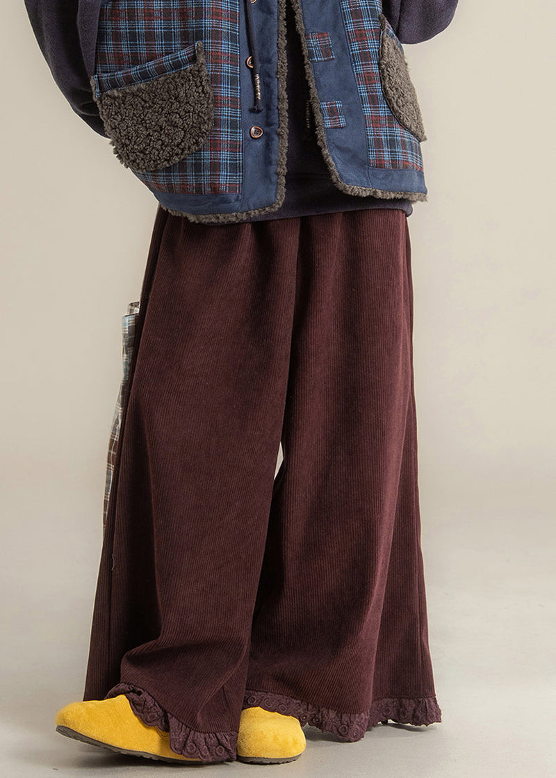 Purple High Wais Wide Leg Pants Fall
