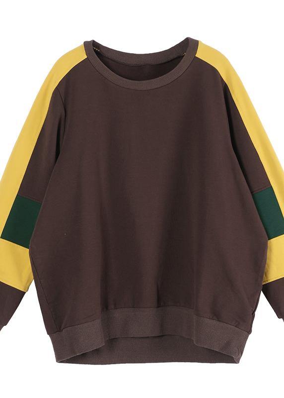 Chocolate O-neck Sweatshirts Tracksuits