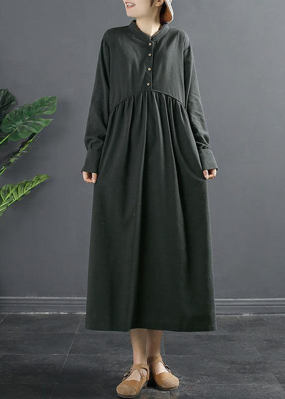 Diy Patchwork Cinched Clothes Tunic Gray Robes Dress