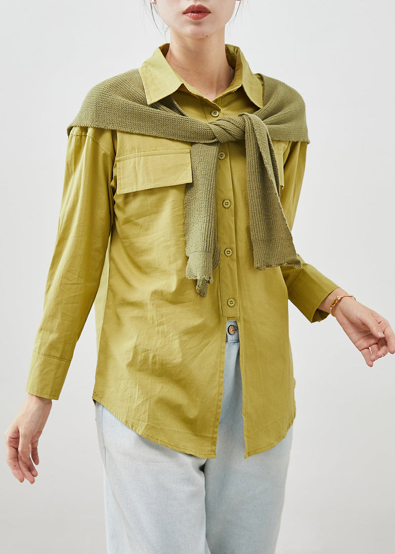 Green Oversized Gift Shawl Cotton Shirts Fall