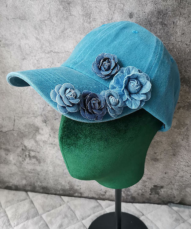 Stylish Blue Decorated Denim Baseball Cap Hat
