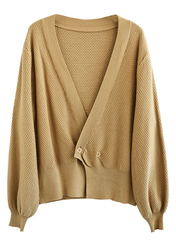 Blue V Neck Button Knit Cardigan Fall