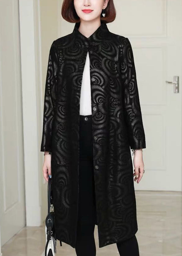 Red Pockets Print Patchwork Sheepskin Coats Fall