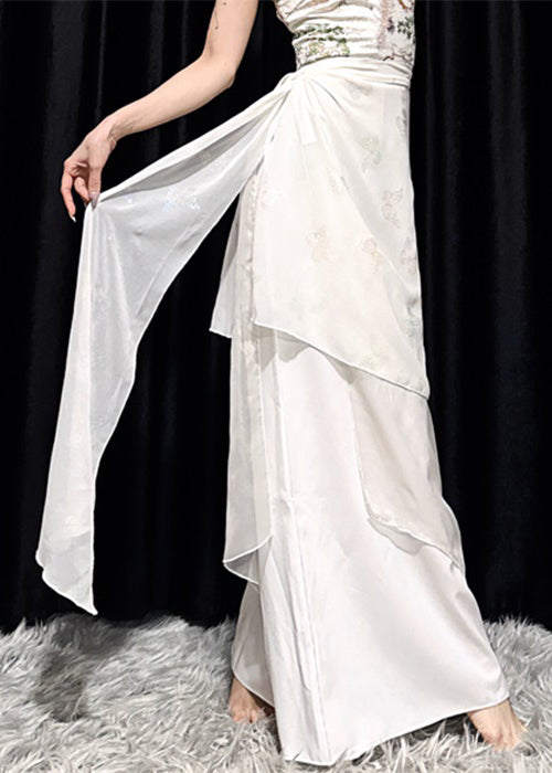 White High Waist Cotton Dance Pants Summer