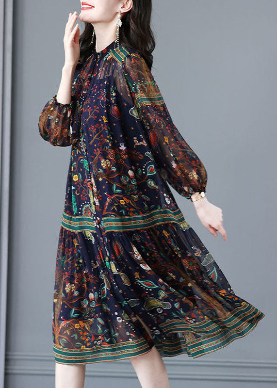 Oversized Print Chiffon Holiday Dress Two Piece Set Clothing Spring