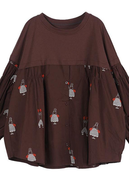 Button Autumn Style Tunics for Chocolate Tops