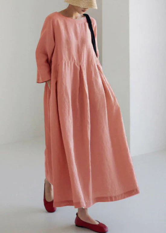 Flower Print5 Cotton Dresses Pockets Patchwork Spring