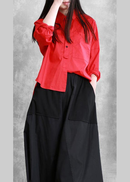 Black Peter Pan Collar Button Cotton Shirt Summer