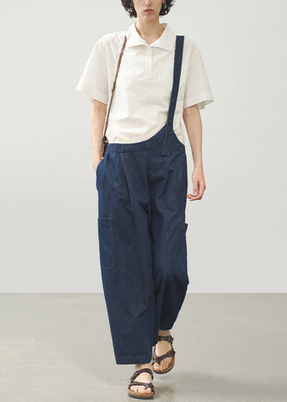 Summer Blue Strap Jeans Asymmetric Design