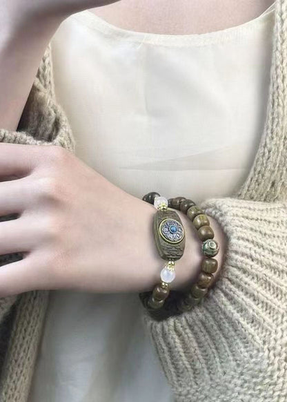 Style Sandalwood Double Loop Bracelet