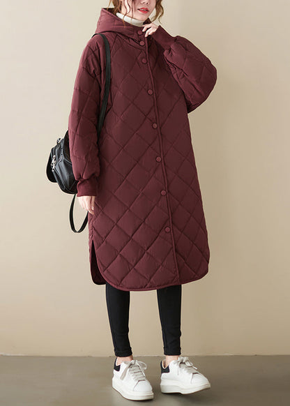 Mulberry Hooded Patchwork Fine Cotton Filled Coats Winter
