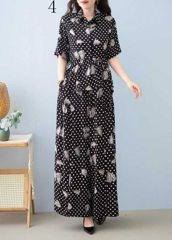Asymmetrical Print Cotton Two Piece Set Clothing Summer