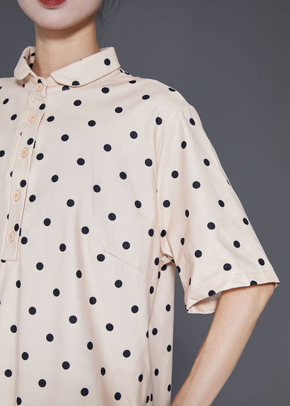 Khaki Oversized Dot Print Two Piece Set Clothing Fall