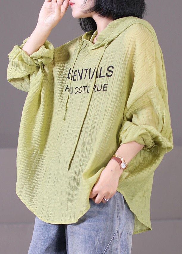 White Hooded Letter Print Cotton Upf 50+ Sweatshirt Top Long Sleeve
