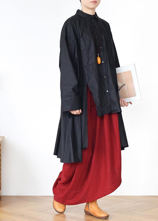 Modern White Peter Pan Collar Asymmetrical Design Cotton Spring Shirts