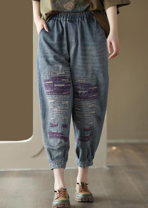 Blue Pockets High Waist Jeans Summer