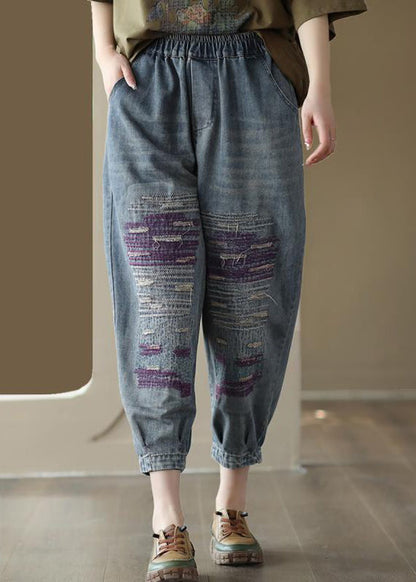 Blue Pockets High Waist Jeans Summer