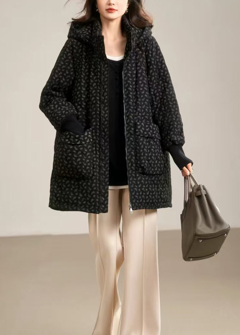 Yellow Hooded Pockets Fine Cotton Filled Coat Winter