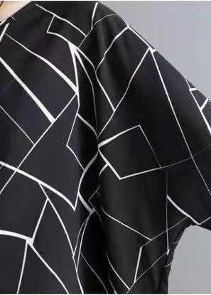 French Black Letter O-neck Loose Spring Shirts