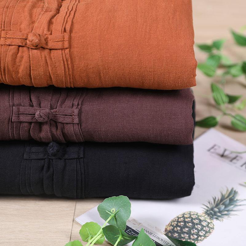 Orange Linen Jacket Short Coat