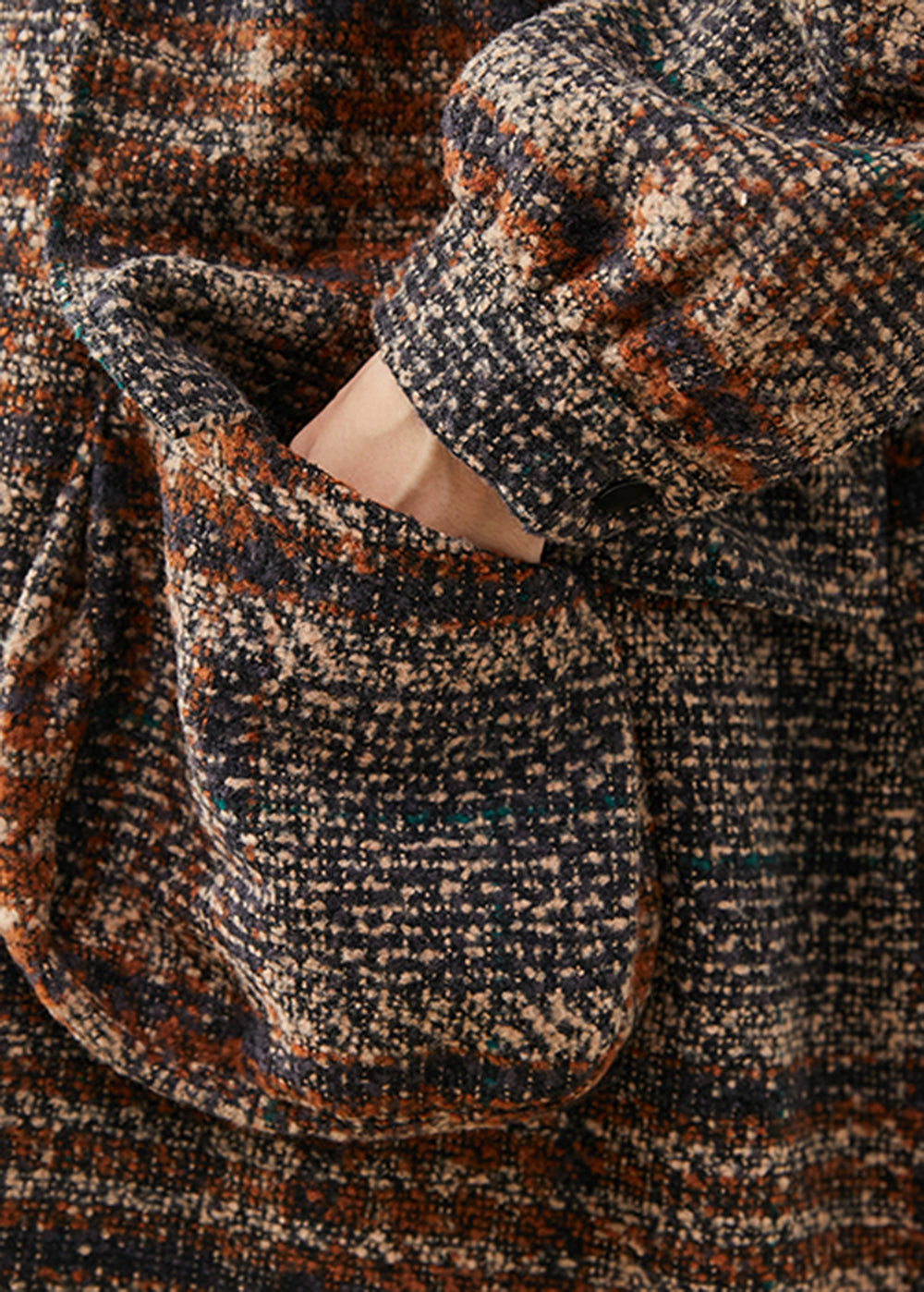 Brown Ruffled Pockets Thick Cotton Coats Winter