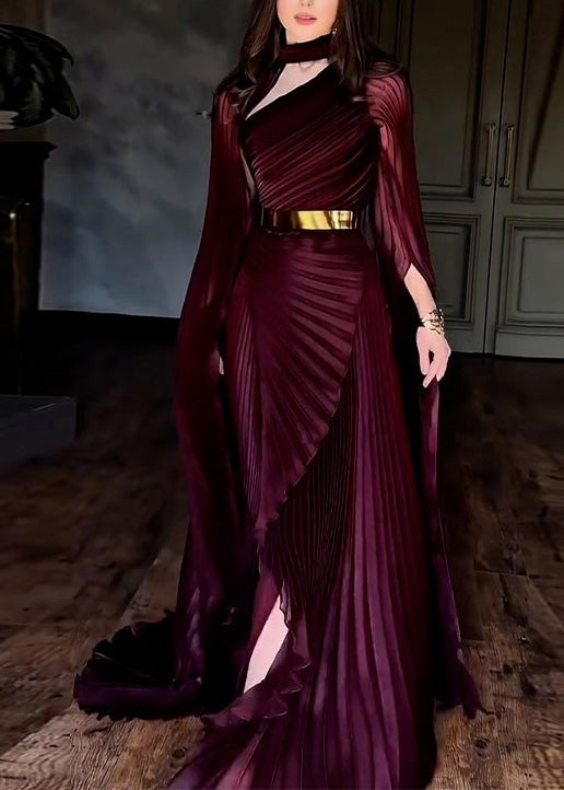 Italian Pink Asymmetrical Design Silk Maxi Dresses Spring