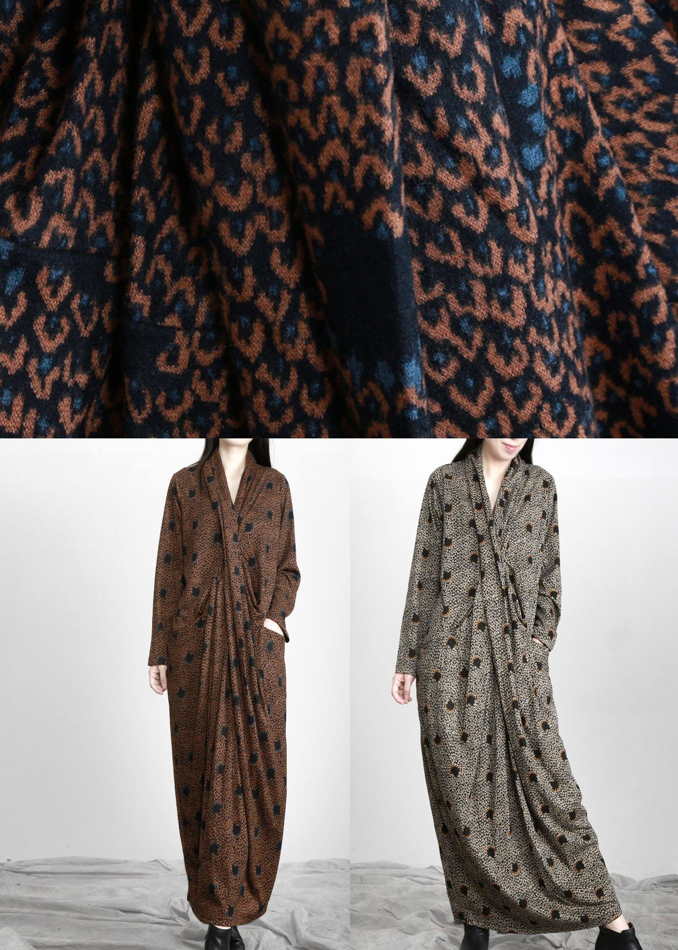 Diy Black Jacquard Pockets Long Sleeve Fall Maxi Dress