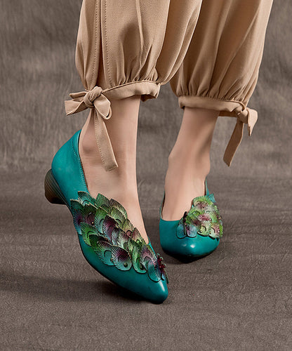 Grey Peacock Embossed Chunky High Heels