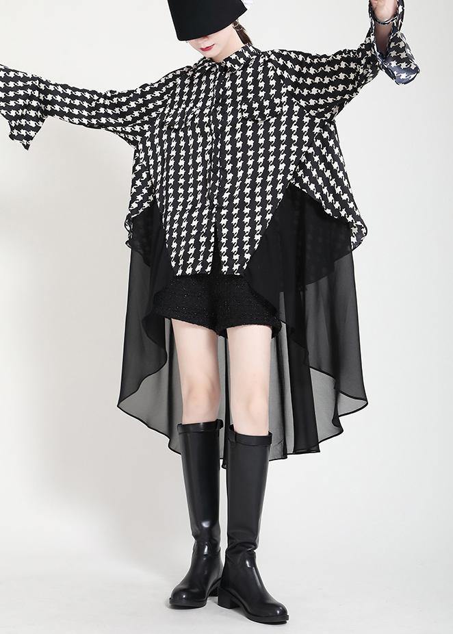 Black Print Flare Sleeve Chiffon Jacket Summer