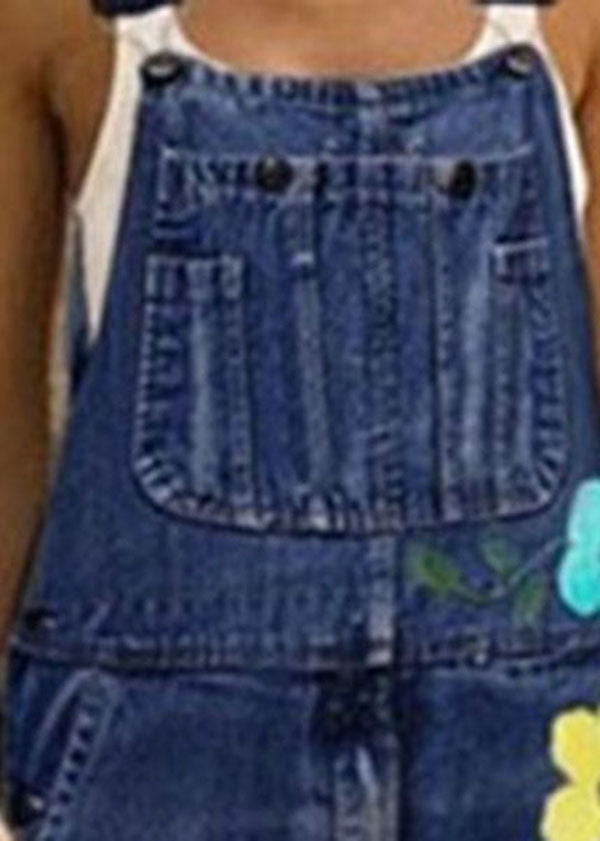 Sunflower Print Denim Jumpsuit