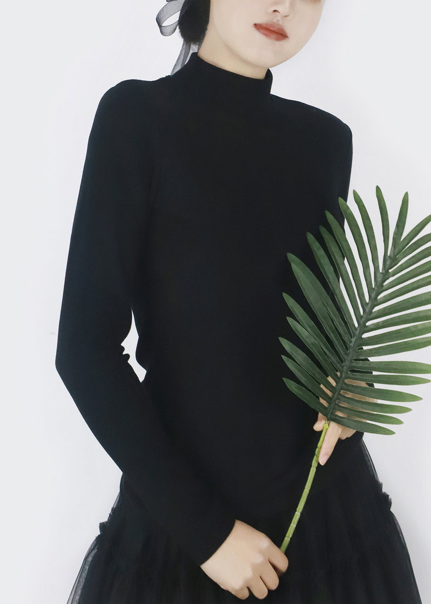 Black Warm Winter T Shirts Turtleneck