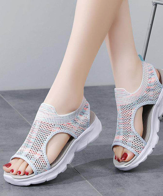 Multicolour Sandals Knit Fabric Hollow Out Sandals