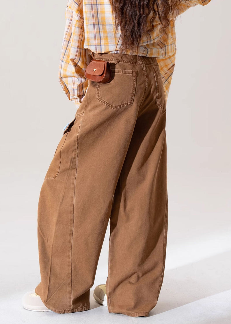 Italian Coffee Pockets Denim Straight Pants Fall