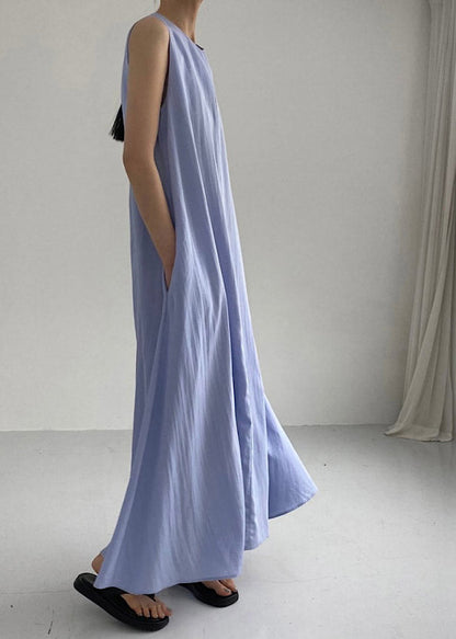 Simple Light Blue Maxi Dresses Summer