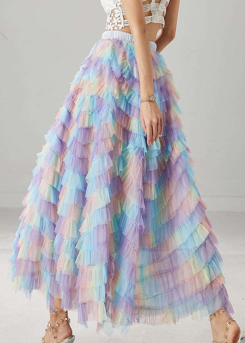 Rainbow Exra Large Hem Tulle Skirts Summer