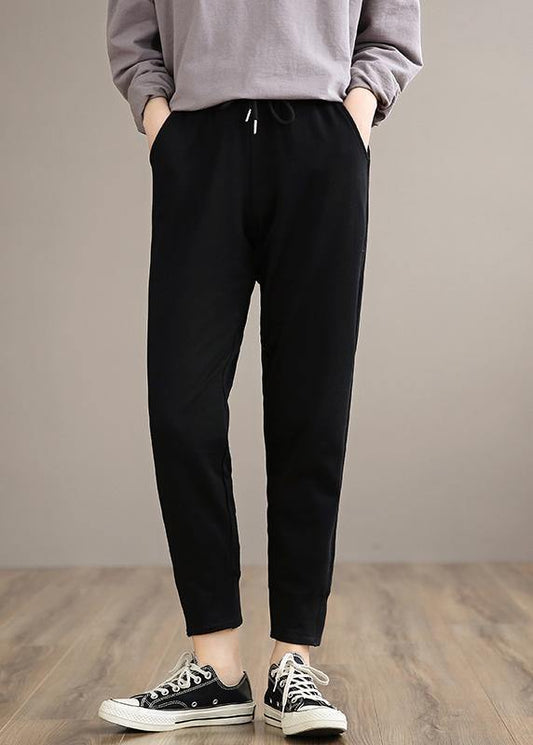 Organic Black Pants Clothing Spring Elastic Waist Gifts Pants