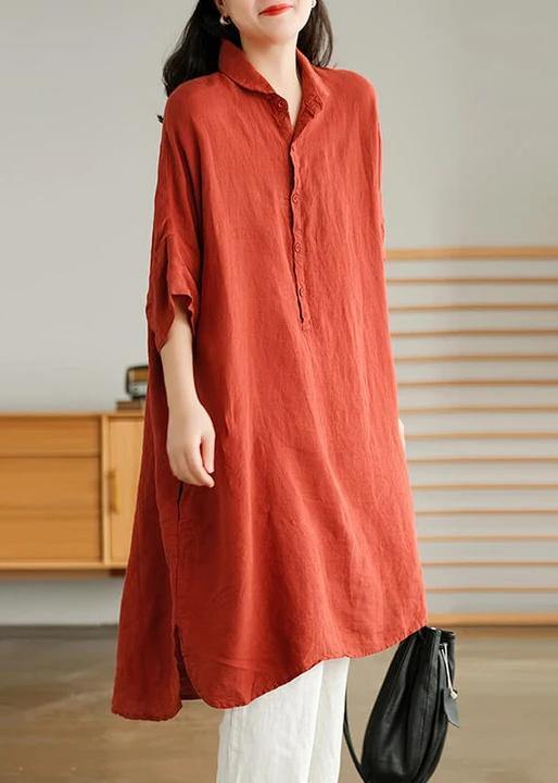 Jade Green Linen Linen Shirt Dress