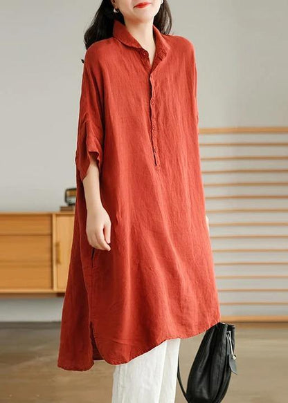 Jade Green Linen Linen Shirt Dress