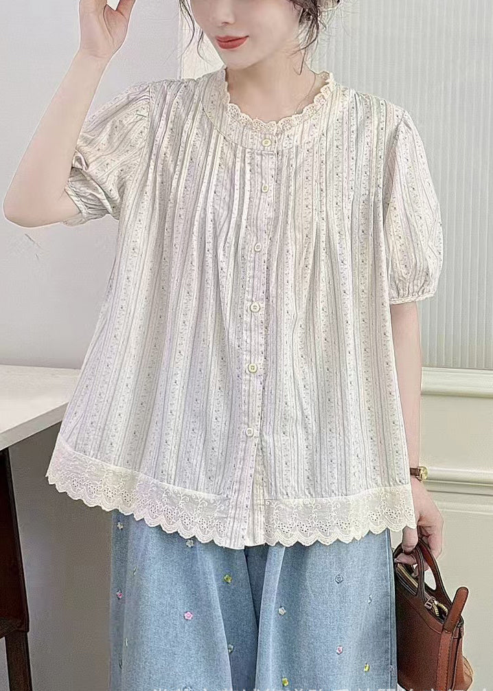 Apricot Oversized Patchwork Cotton Top Summer