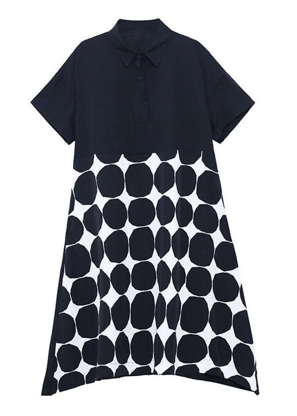 Black Dot Summer Short Sleeve Dress