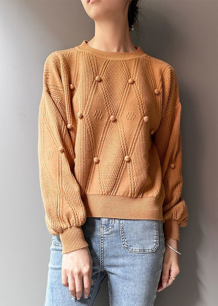 Khaki Cozy Patchwork Knit Sweaters Fall